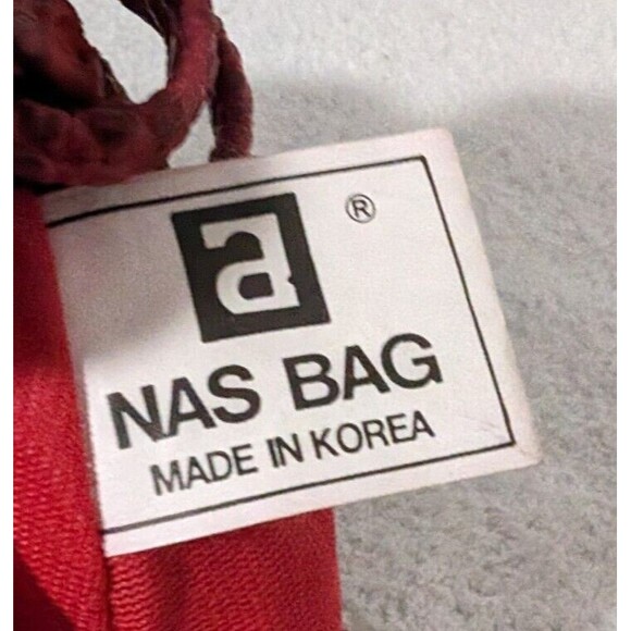 Vintage NAS 80's Red Bag Purse Crossbody Vegan Leather w/ Fringe and Strap Korea - Picture 9 of 12
